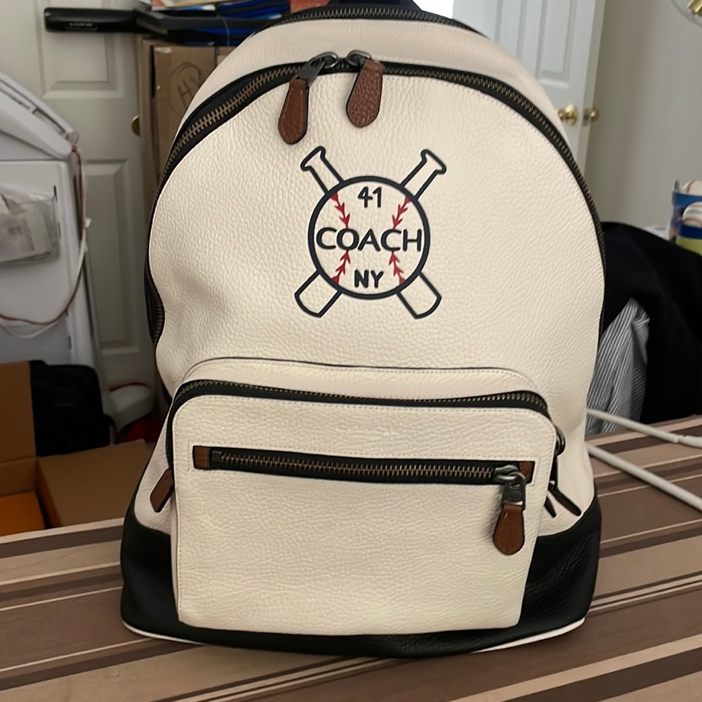 Coach West NWT leather backpack baseball bats balls